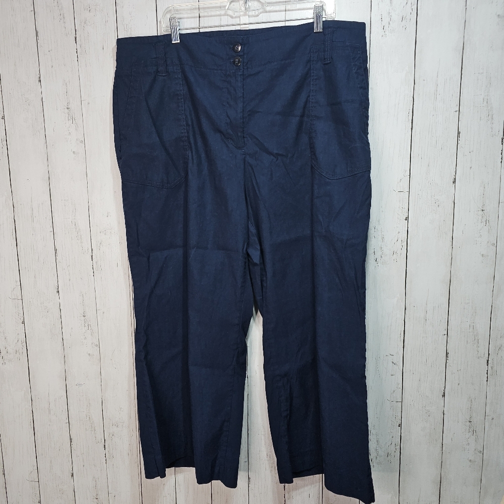 Anthropologie Maeve Navy Cropped Pants